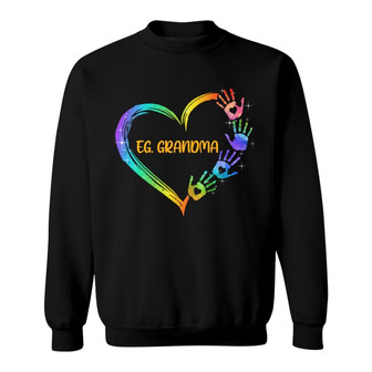 Grandma Mom Heart Hand Print Custom Sweatshirt - Gift for Mom - Thegiftio UK