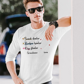 Grandma Snack Dealer Personalized Long Sleeve Shirt - Gift for Grandma - Thegiftio UK
