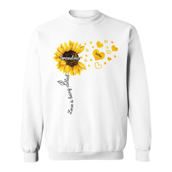 Grandma Sunflower Flying Hearts Custom Sweatshirt - Thegiftio UK