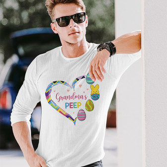 Grandma's Peeps Heart Personalized Long Sleeve Shirt - Easter Gift - Thegiftio UK