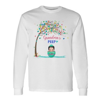 Grandma's Peeps Peeking Kids Under Tree Custom Long Sleeve Shirt - Thegiftio UK