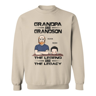 Grandpa And Grandson Granddaughter The Legend Custom Sweatshirt - Thegiftio UK