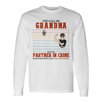 Grandpa Because Partner In Crime Custom Long Sleeve Shirt - Thegiftio UK