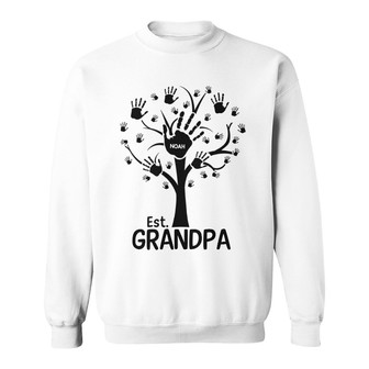 Grandpa Dad Handprints On Tree Custom Sweatshirt - Gift for Dad - Thegiftio UK