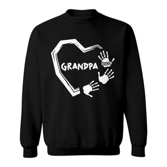 Grandpa Dad Heart Handprints Custom Sweatshirt - Gift for Dad - Thegiftio UK