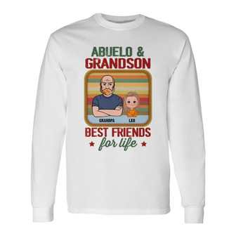 Grandpa Grandkids Best Friends Custom Long Sleeve Shirt - Grandpa Gift - Thegiftio UK