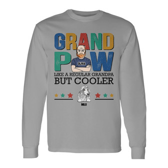 Grandpaw Old Man Personalized Long Sleeve Shirt - Gift for Dog Lovers - Thegiftio UK