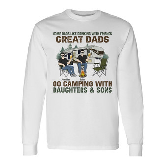 Great Dad Go Camping Personalized Long Sleeve Shirt - Gift for Dads - Thegiftio UK