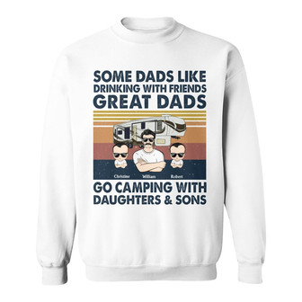 Great Dad Go Camping With Daughters Custom Sweatshirt - Gift - Thegiftio UK