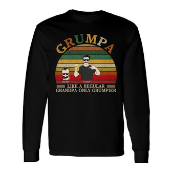 Grumpa Like A Regular Custom Long Sleeve Shirt - Gift for Grandpas - Thegiftio UK