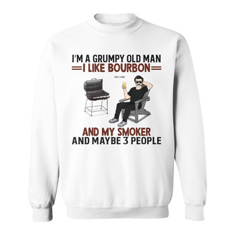 Grumpy Old Man Like Bourbon Custom Sweatshirt - Gift for Dad - Thegiftio UK