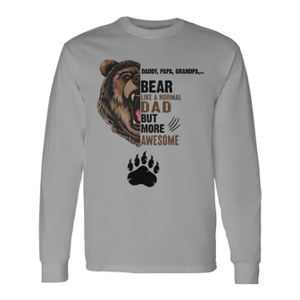 Half Daddy Papa Bear Face Custom Long Sleeve Shirt - Gift for Dad - Thegiftio UK