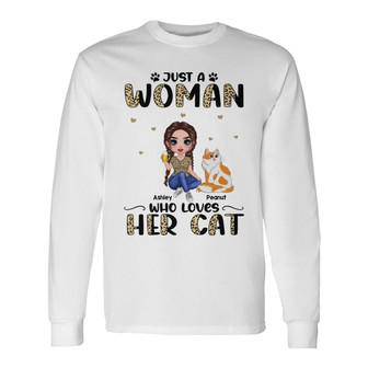 Half Leopard Just A Doll Woman Custom Long Sleeve Shirt - Thegiftio UK