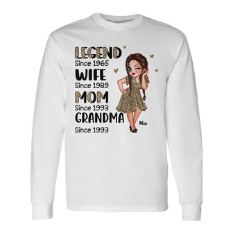 Half Leopard Sassy Woman Custom Long Sleeve Shirt - Gift for Grandma - Thegiftio UK