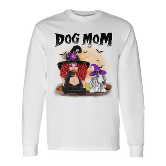 Halloween Witch Dog Mom Custom Long Sleeve Shirt - Gift for Dog Moms - Thegiftio UK