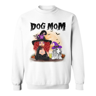 Halloween Witch Dog Mom Custom Sweatshirt - Gift for Dog Moms - Thegiftio UK