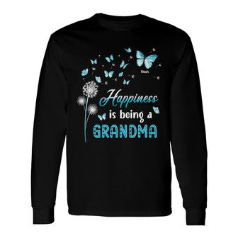 Happiness Is Being Grandma Blue Dandelion Custom Shirt - Thegiftio UK