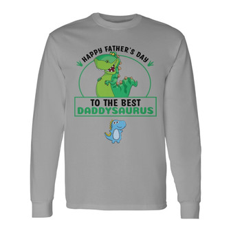Happy Father’s Day Daddysaurus Custom Long Sleeve Shirt - Gift for Dad - Thegiftio UK
