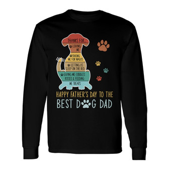 Happy Father's Day Dog Dad Retro Custom Long Sleeve Shirt - Thegiftio UK