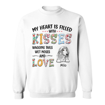 Heart Filled With Kisses Personalized Sweatshirt - Dog Mom Gift - Thegiftio UK