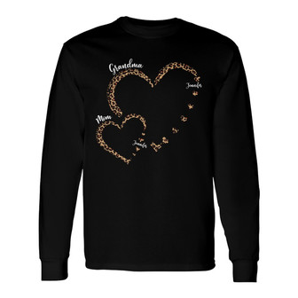 Heart Grandma Mom Personalized Long Sleeve Shirt - Gift for Grandma - Thegiftio UK