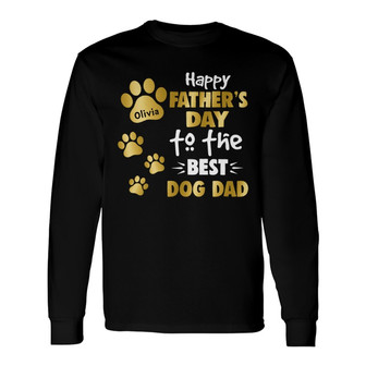 Hologram Happy Father's Day Personalized Long Sleeve Shirt - Dog Gift - Thegiftio UK