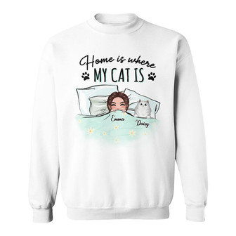 Home Is Where My Cats Are Personalized Sweatshirt - Thegiftio UK