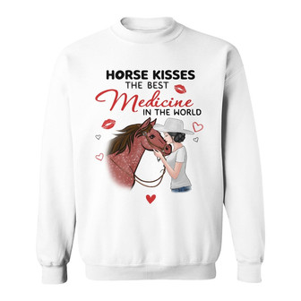 Horse Kisses Best Medicine Personalized Sweatshirt - Thegiftio UK