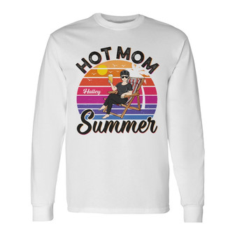 Hot Mom Summer Beach Personalized Long Sleeve Shirt - Gift for Mom - Thegiftio UK