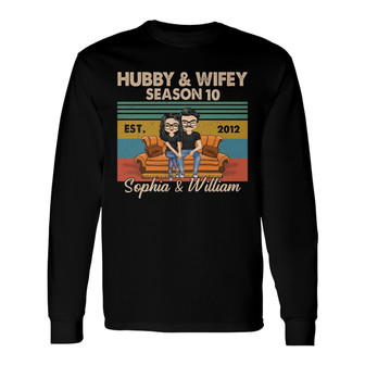 Hubby And Wifey Season Custom Long Sleeve Shirt - Gift For Couple - Thegiftio UK