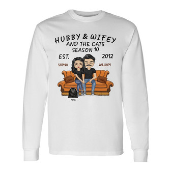 Hubby And Wifey Season Custom Long Sleeve Shirt - Gift for Couples - Thegiftio UK