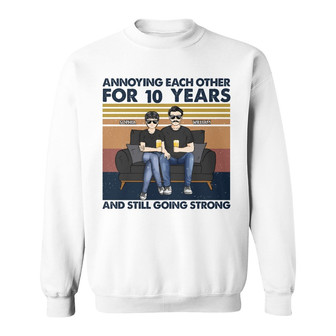 Husband And Wife Annoying Each Other Custom Sweatshirt - Gift - Thegiftio UK