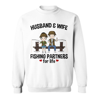 Husband And Wife Fishing Partners Custom Sweatshirt - Gift - Thegiftio UK
