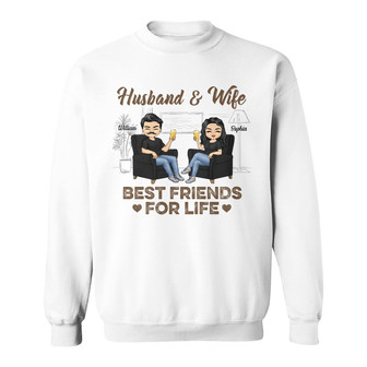 Husband Wife Best Friends Custom Sweatshirt - Gift for Couple - Thegiftio UK