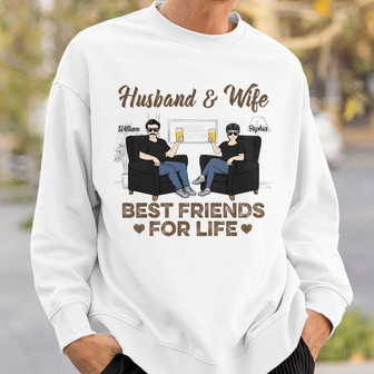 Husband Wife Best Friends Custom Sweatshirt - Gift for Couples - Thegiftio UK