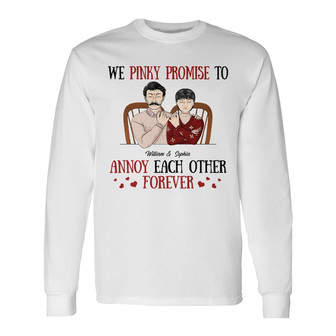 Husband Wife We Pinky Promise Custom Long Sleeve Shirt - Couple Gift - Thegiftio UK