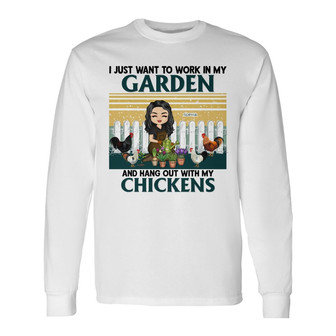 I Just Want To Work Custom Long Sleeve Shirt - Gift for Gardeners - Thegiftio UK