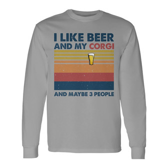 I Like Beer And Corgi Custom Long Sleeve Shirt - Gift for Dog Lovers - Thegiftio UK