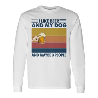 I Like Beer And My Dogs Custom Long Sleeve Shirt - Gift for Dog Lovers - Thegiftio UK