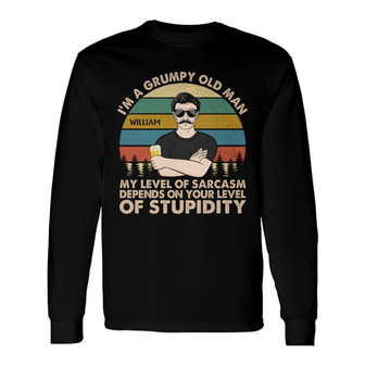 I'm A Grumpy Old Man Custom Long Sleeve Shirt - Gift for Men - Thegiftio UK