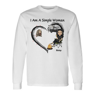 I'm A Simple Woman Personalized Long Sleeve Shirt - Gift for Dog Lovers - Thegiftio UK