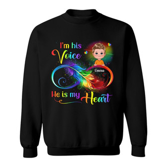 I’m His Voice He’s My Heart Custom Sweatshirt - Gift for Kids - Thegiftio UK