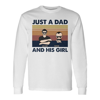 Just A Dad And His Girl Fist Punch Custom Long Sleeve Shirt - For Dad - Thegiftio UK