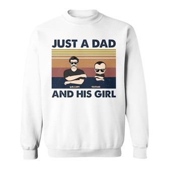 Just A Dad And His Girl Fist Punch Custom Sweatshirt - For Dad - Thegiftio UK