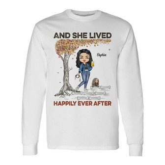 Just A Girl Who Loves Dogs Custom Long Sleeve Shirt - Dog Lovers Gift - Thegiftio UK