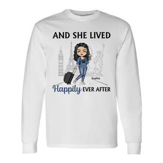 Just A Girl Who Loves Traveling Custom Long Sleeve Shirt - Travel Gift - Thegiftio UK