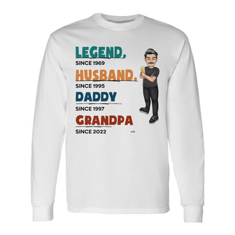 Legend Husband Daddy Custom Long Sleeve Shirt - Gift for Dad - Thegiftio UK