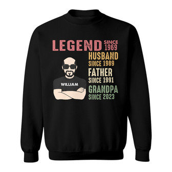 Legend Husband Father Grandpa Custom Sweatshirt - Gift for Dad - Thegiftio UK
