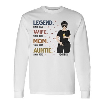 Legend Wife Mom Grandma Custom Long Sleeve Shirt - Gift for Family - Thegiftio UK