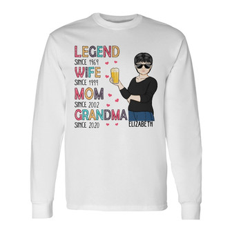 Legend Wife Mom Grandma Custom Long Sleeve Shirt - Gift for Mother - Thegiftio UK